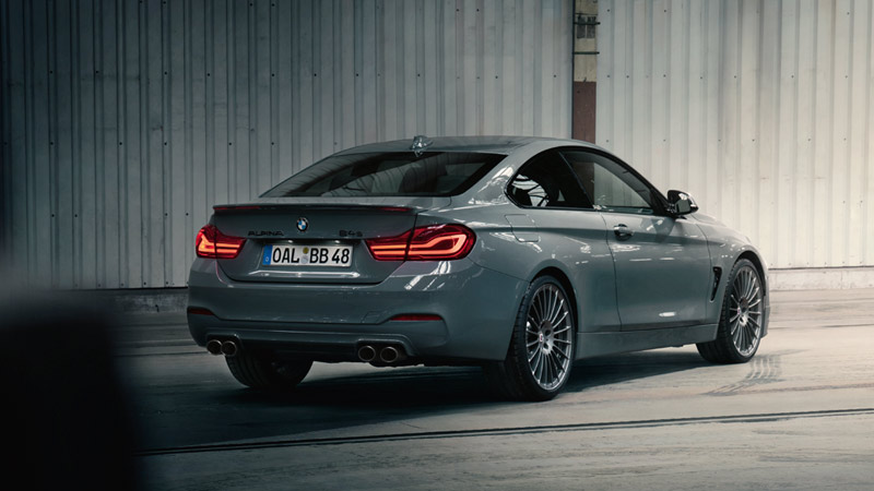 BMW ALPINA B4S - szare BMW widok z tyłu